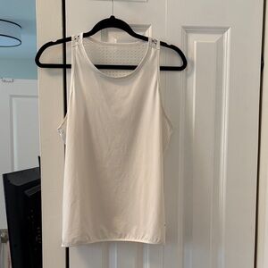 Tuckernuck Sport White Tank with Caning Detail